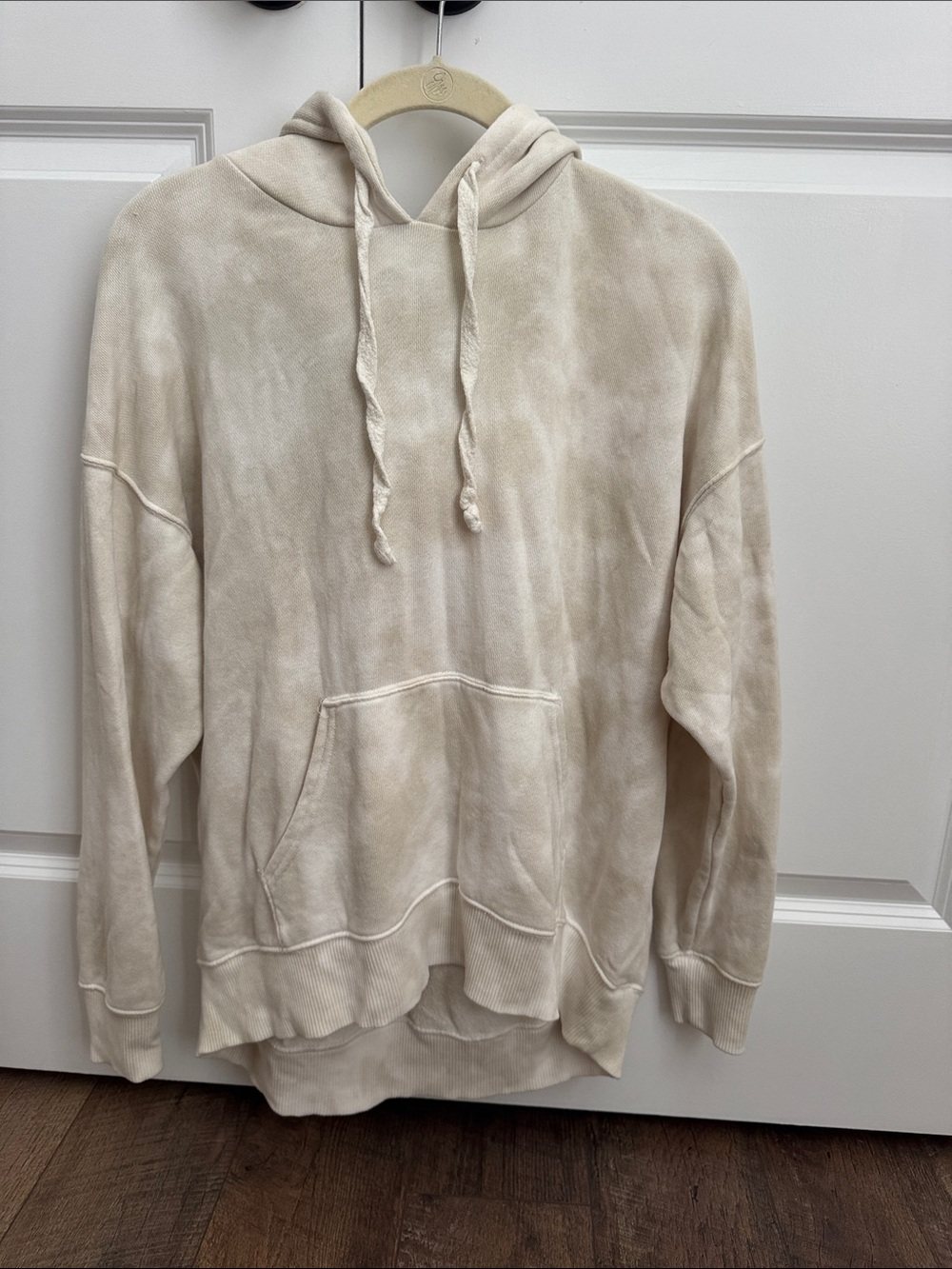aerie women’s X-small Cream/beige Tie-Dye Oversized Pullover Hoodie